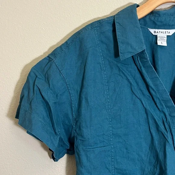 Athleta Teal Short Sleeve Shirt - Picture 3 of 12